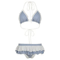 Girl Cute Printed Plaid Banded Bikini Summer Ruffles Sexy Split Swimsuit Two Piece Sets Women