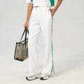 High Waist Loose Sports Wide Leg Pants Pocket Straight Casual Pants Outer Wear Contrast Color Yoga Bell Bottom Pants Bella Mia