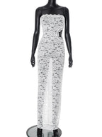 Women Clothing Solid Color Sleeveless Backless Lace Hollow Out Cutout out Slim Fit Dress Bella Mia