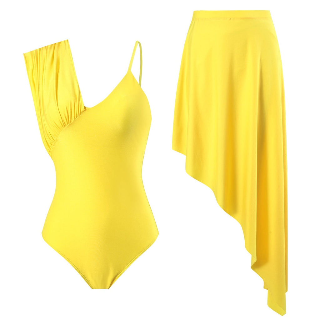 Solid Color Sexy Swimsuit Women Tight Conservative Spring Vacation Swimsuit Set Bella Mia