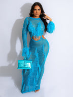 Women Clothing Sexy Handmade Knitted Beach Dress Hollow Out Cutout Out Mink Tassel Maxi Dress Bella Mia