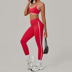 Contrast Color Binding Nude Feel Yoga Beauty Back Tight Quick Drying Workout Clothes Outdoor Sports Two Piece Sets Bella Mia