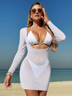Summer Beach Swimsuit Swimsuit Long Sleeved Sunscreen Mesh Three Piece Swimsuit Bella Mia