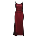 Women Contrast Color Suspenders Dress Summer Sexy Slim Fit Pure Dress for Women Bella Mia