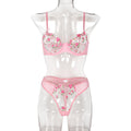Women Clothing Sexy Lingerie Exquisite Fresh Little Floral Two Piece Embroidery Set Bella Mia
