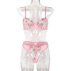 Women Clothing Sexy Lingerie Exquisite Fresh Little Floral Two Piece Embroidery Set Bella Mia