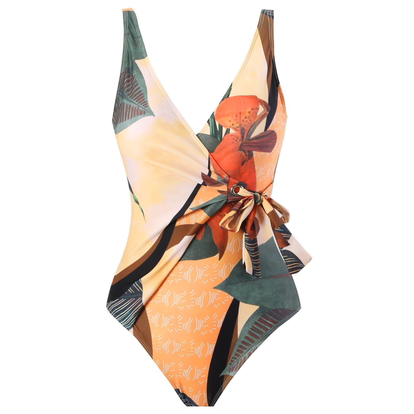 Siamese Conservative Cover Belly Backless Sexy Swimsuit Women Suit Chiffon Beach Skirt Bella Mia