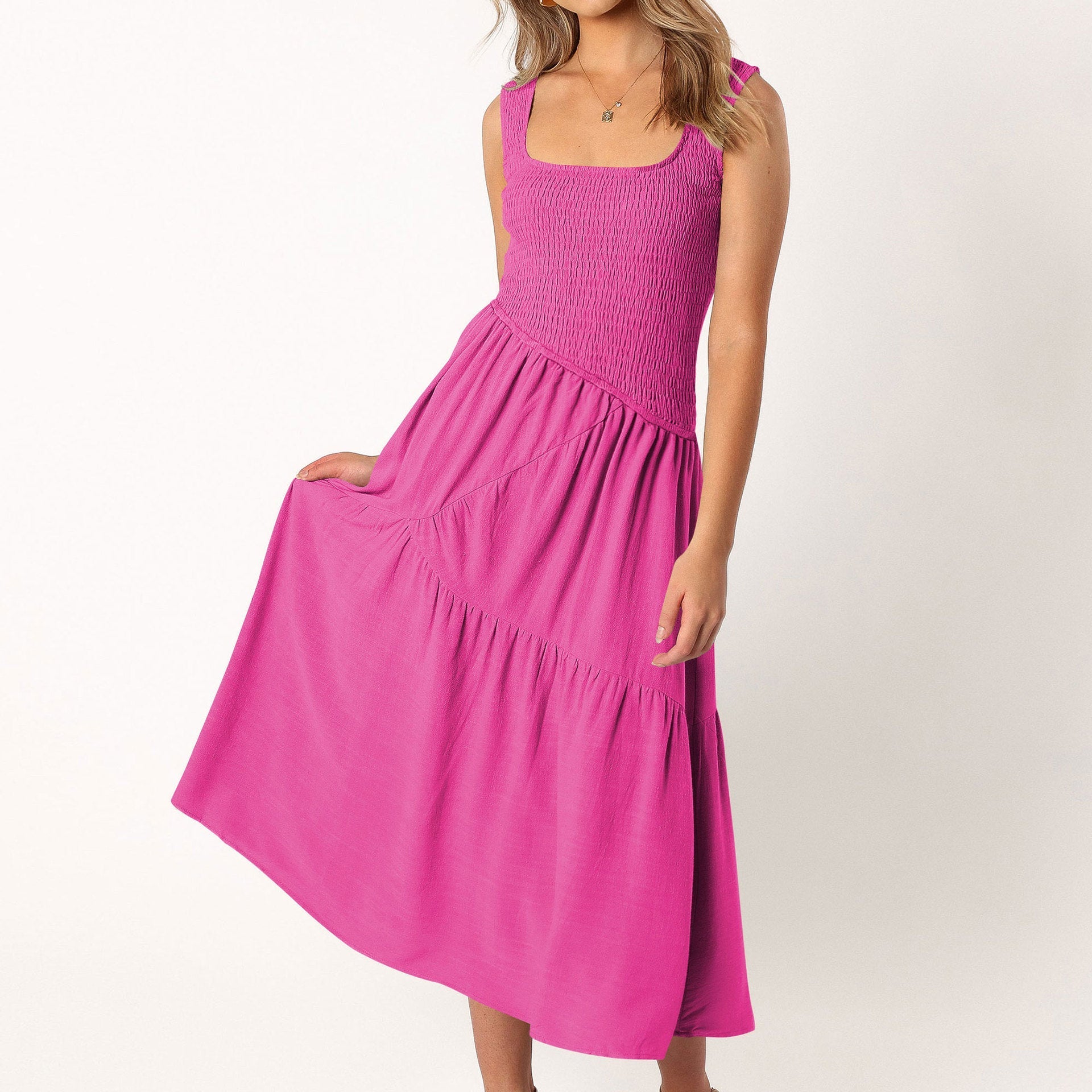 French Dress High Grade Elegant Women Spring Summer Sexy Backless U Neck Sleeveless Dress Bella Mia