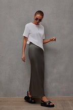 Spring Summer Artificial Silk Skirt Satin Skirt Women Casual Satin Hip Skirt Bella Mia