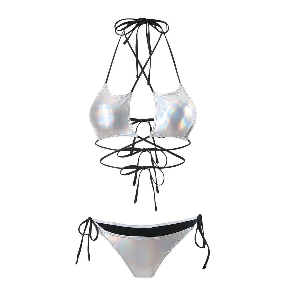 Sexy Bronzing Five Star Drawstring Strap Split Swimwear Swimsuit Bikini Bikini Bella Mia