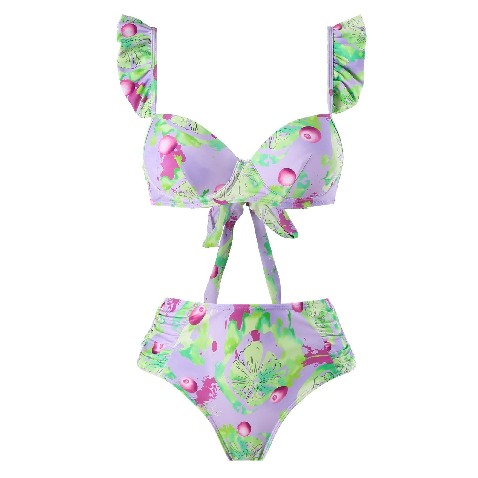 Push up Split Three Piece Set Sexy Spring Vacation Swimsuit Set Printing Bella Mia