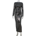 Women Sequin Design Slim Fit Graceful Tight Sexy Long Sleeve Narrow Dress Women Bella Mia