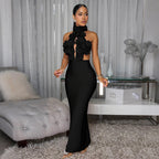 Dress Sexy Halter Large Floral Evening Dress Women Bella Mia