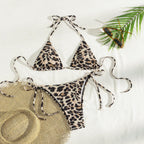 Bikini Printing Smocking Leopard Print Triangle Cup Sexy Split Bikini Swimsuit for Women Bella Mia