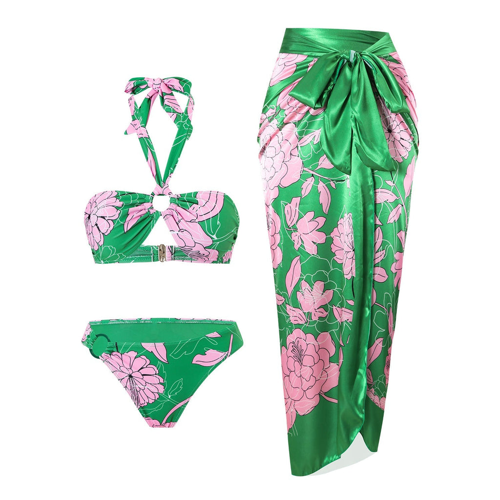 Swimsuit Lace Printing Sexy Bikini Halter Split Swimsuit Women Bikini Bella Mia