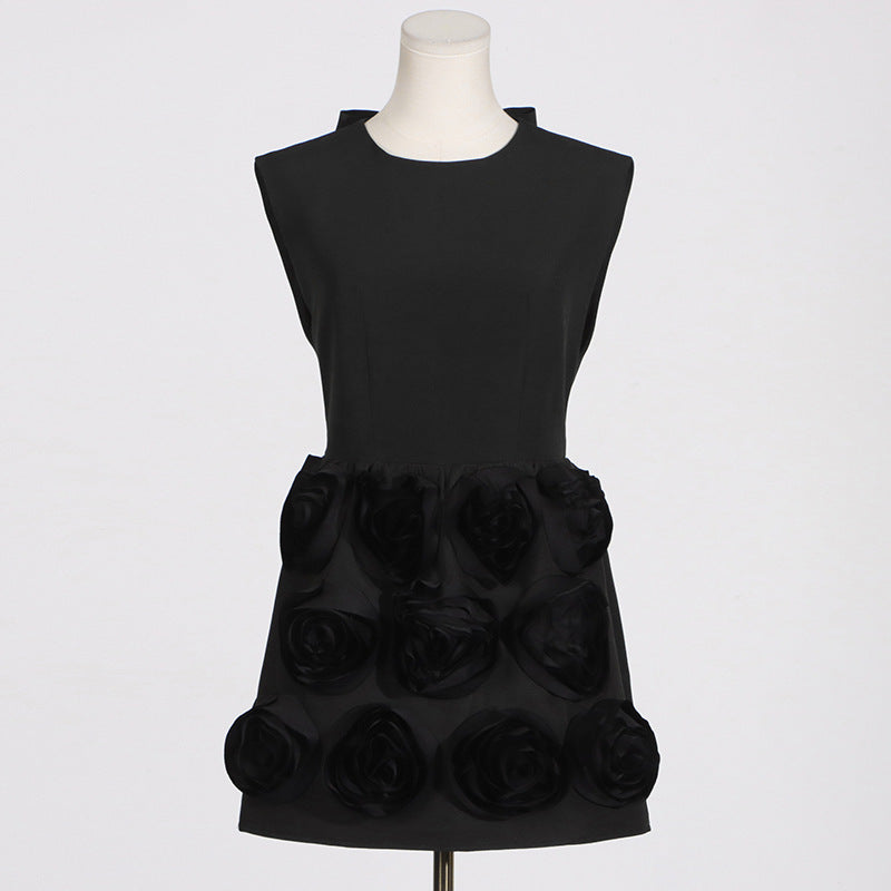 French Elegant Summer High Sense Stitching Floral Backless Design Short Dress Women Summer Bella Mia