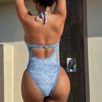 Sexy Jumpsuit Women Summer Halter Spaghetti Straps Twisted Personality One Piece Swimsuit Bella Mia