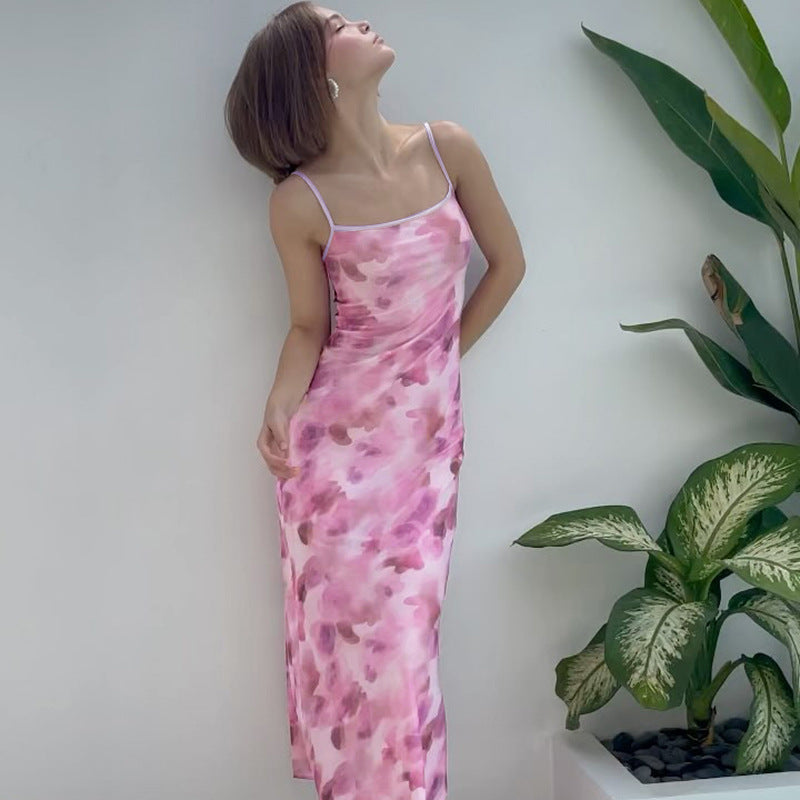 Sexy Spaghetti Strap Floral Print Slim Fit Dress Summer Hip Women Bella Mia
