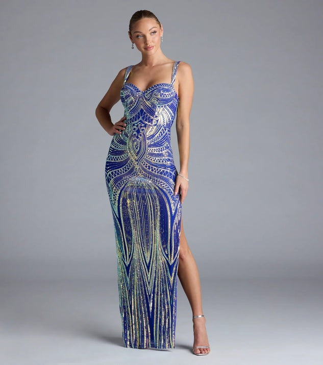 High End Sequined Pattern Sexy Sling Dress Cocktail Evening Dress Performance Dress Bella Mia