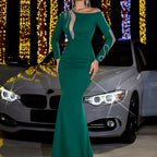 Autumn Winter Dress Sequin Stitching Slim Sheath Party Long Sleeve Evening Dress Bella Mia