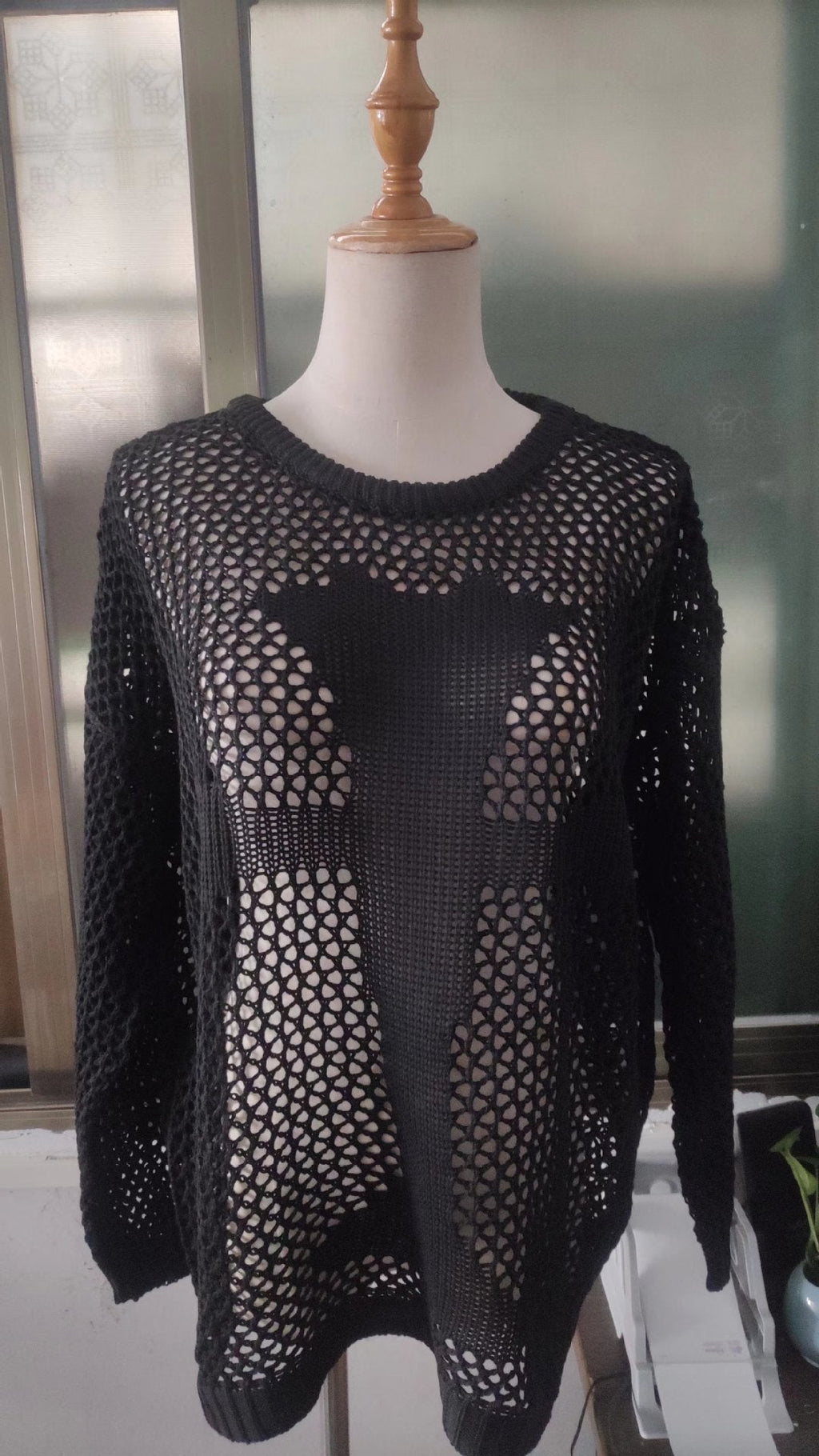 Round Neck Hollow Out Cutout Long Sleeved Criss Cross Blouse Summer See through Sexy Top Beach Sweaters Bella Mia