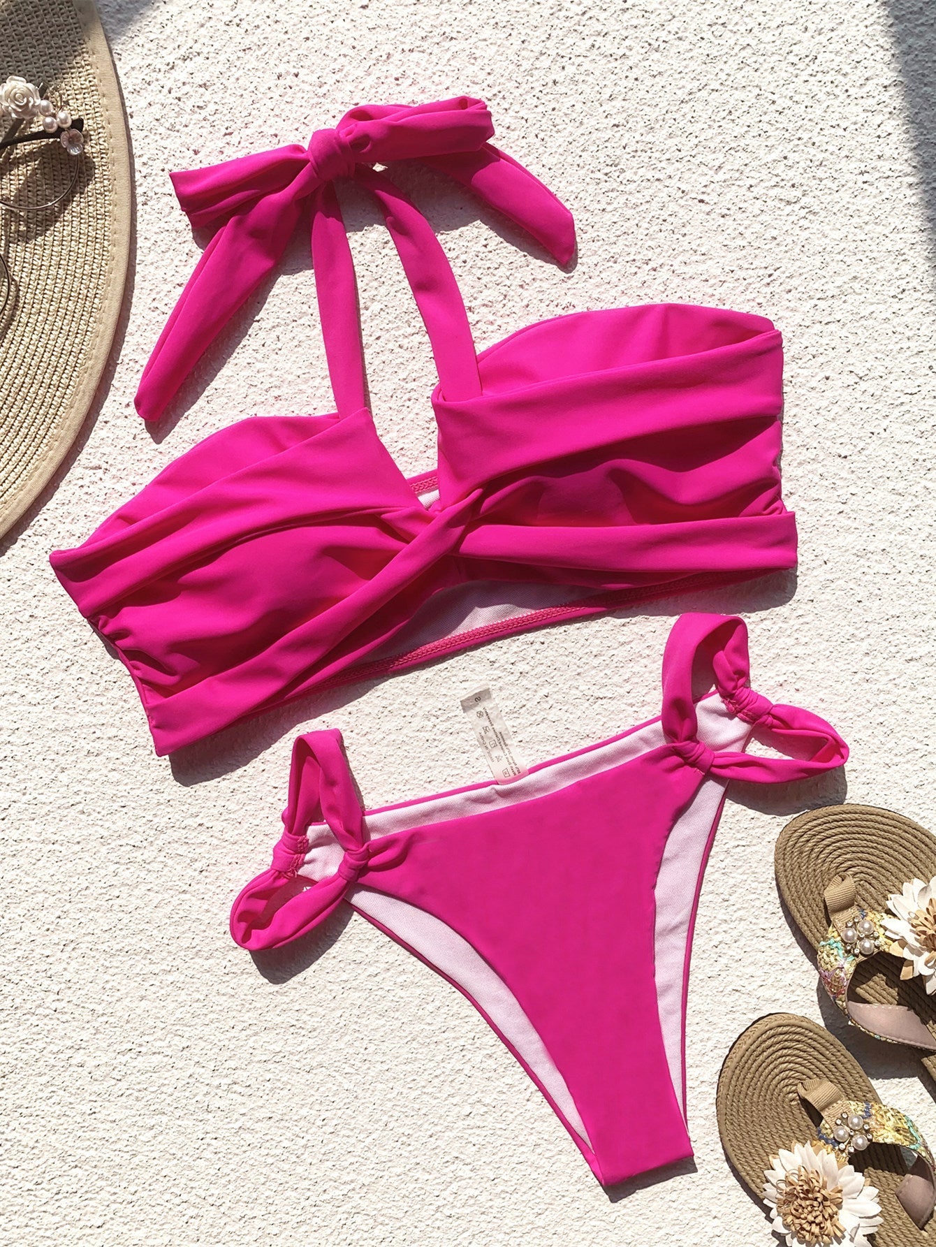 Bikini Double Bikini Solid Color Swimsuit Stitching Swimming Suit Women Sexy Swimsuit Strap Bella Mia