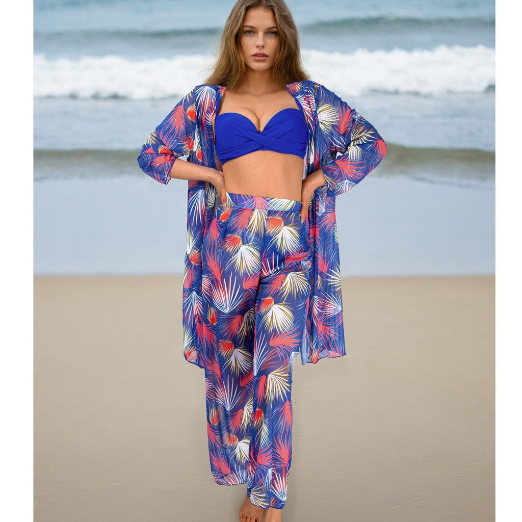 Four Piece Set Women Swimsuit Long Sleeve Blouse Sun Protective Pants Bikini Bella Mia