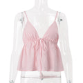 Women lothing Summer Sexy Slim Fit Camisole Low Cut Backless Lace up Sexy Vest Bella Mia