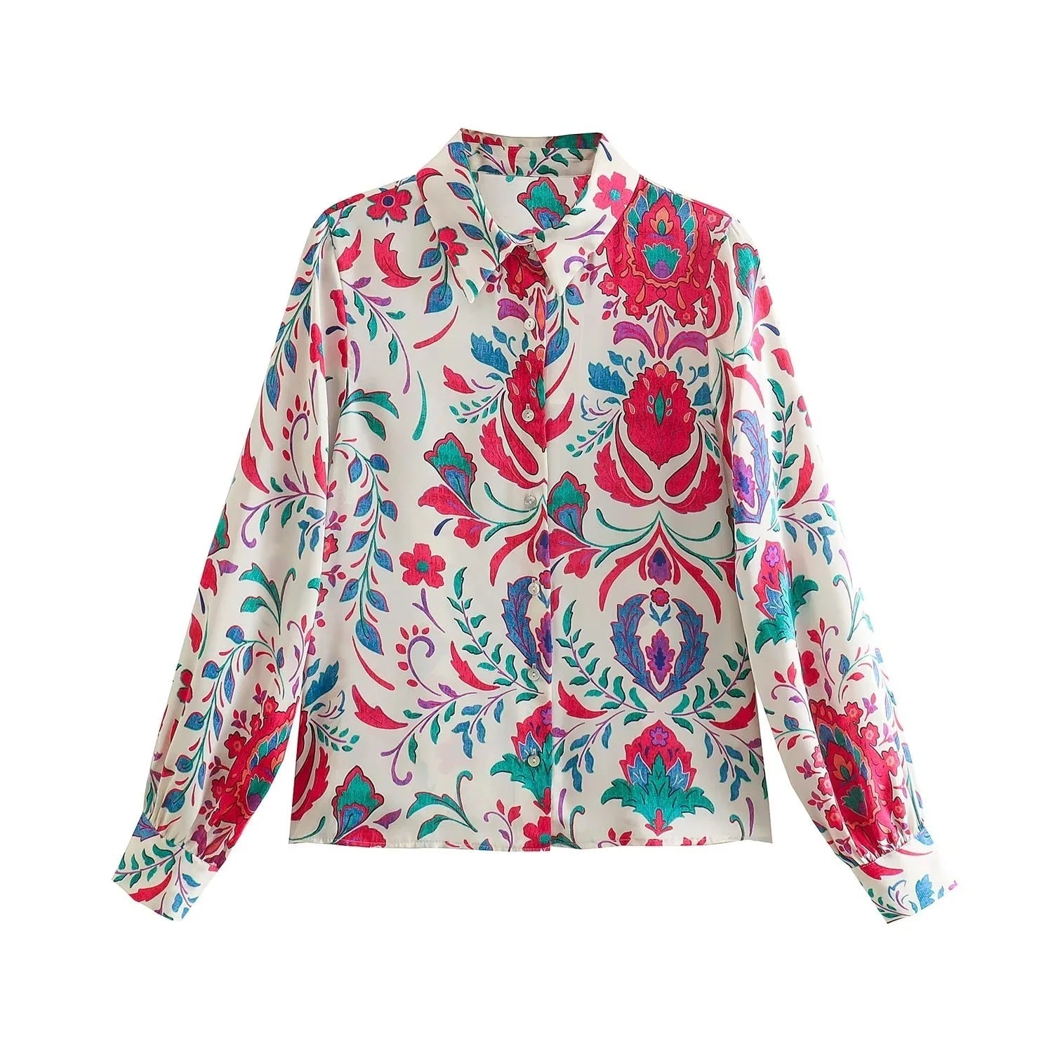 Fall Women Clothing Floral Print Shirt Top Bella Mia