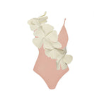 Solid Color Spaghetti Straps One Piece Swimsuit Women Floral Spring Vacation Swimsuit Bella Mia