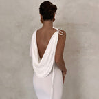 Women Clothing Autumn Winter Sexy Solid Color One Shoulder Slim Dress Bella Mia