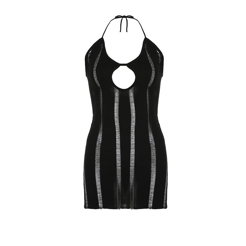 Woolen Basic Dress Spring Sexy Women Wear Halter Cut out Skinny Sheath Dress Bella Mia