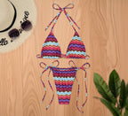 Bikini Three Point Floral Tie Neck Swimsuit Bella Mia