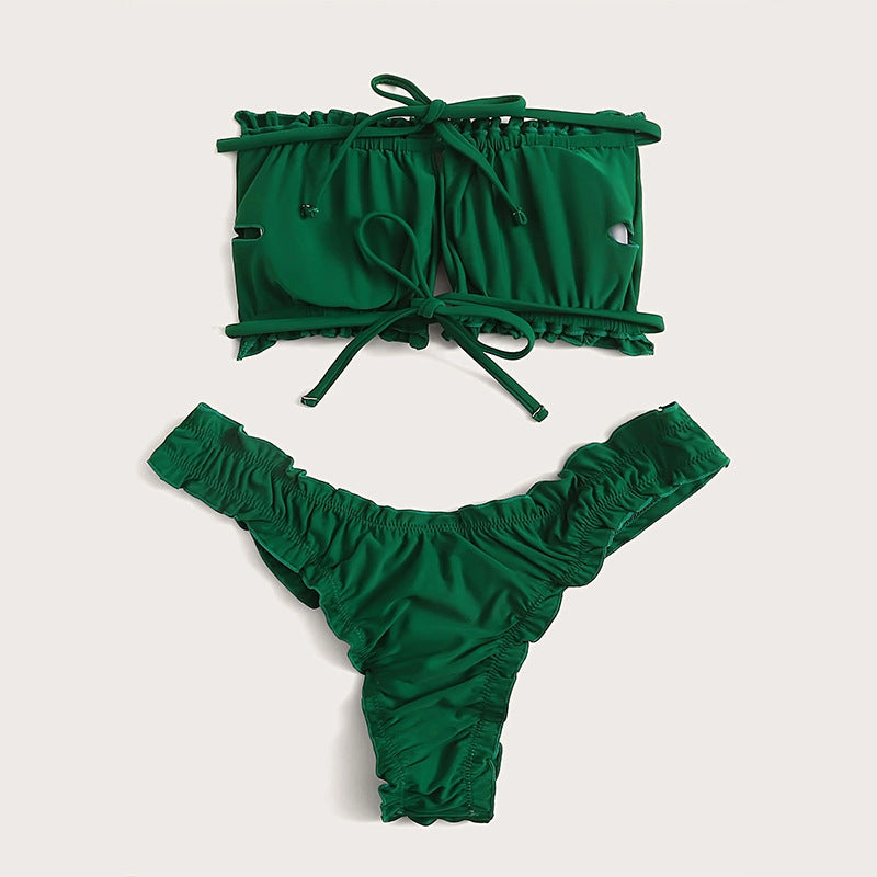 Bikini Lace up Split Swimsuit Women Beach Bikini Bella Mia