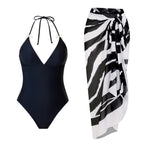 One Piece Swimsuit Women Black White Sexy Two Piece Sets Swimsuit Chiffon Dress Bella Mia