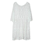 Lace Embroidered Beach Cover-up Seaside Sun Protection Clothing Sexy Halter Bikini Swimsuit Blouse Bella Mia