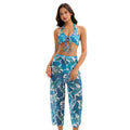 Bikini Three Piece Swimsuit Women Sexy Backless Triangle Split Swimsuit Conservative
