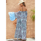Zebra Striped Long Cardigan Bikini Cover-up Long Sleeve Blouse Beach Bella Mia