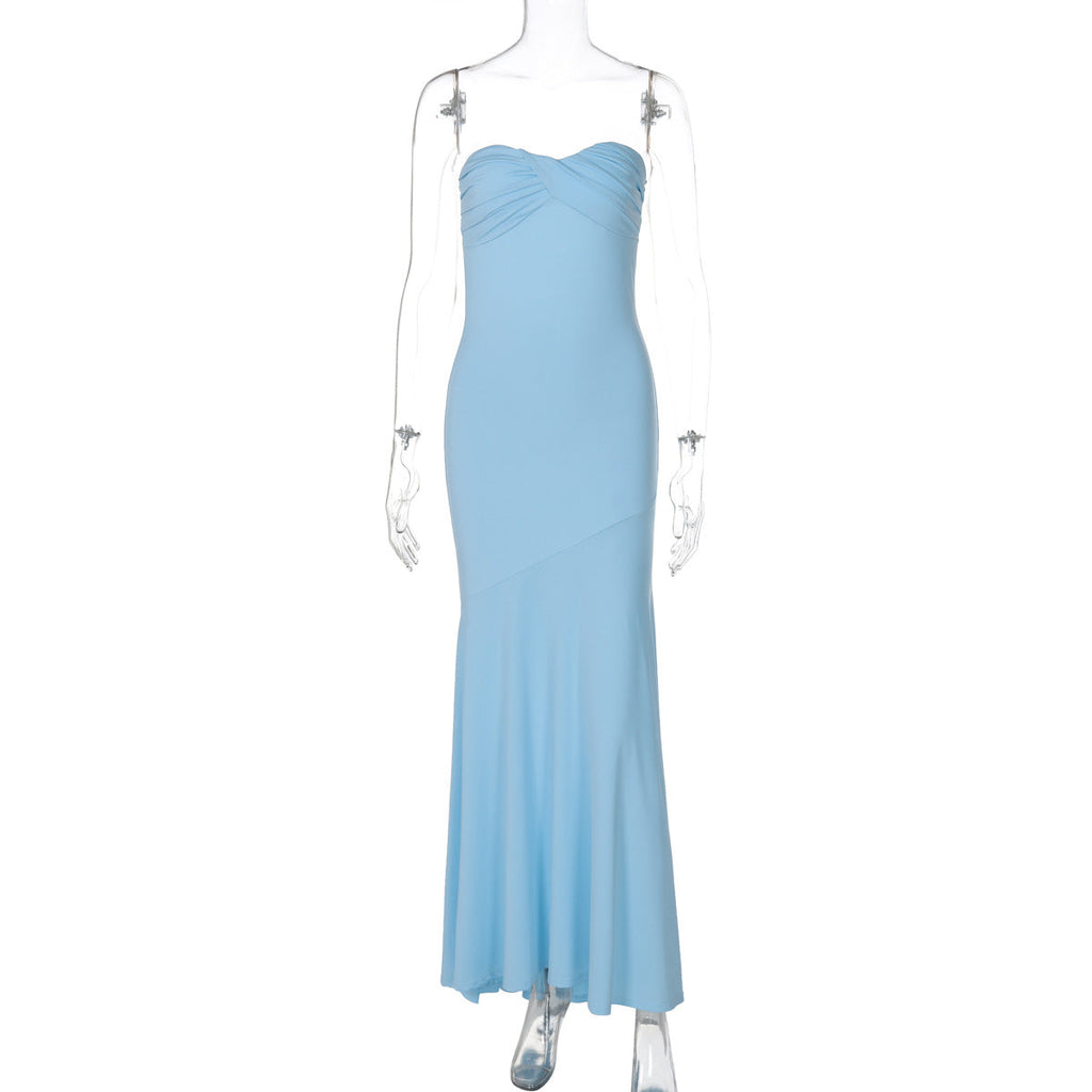 Women Wear Summer Sexy Slim Fit Backless Graceful Tube Top Dress Bella Mia