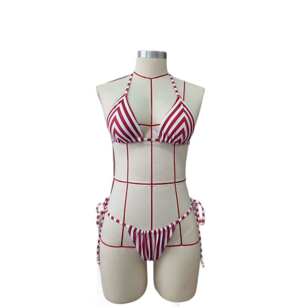 Striped Printed Split Bikini Women Sexy Three Point Bikini Skirt Set Bella Mia