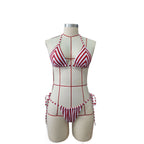Striped Printed Split Bikini Women Sexy Three Point Bikini Skirt Set Bella Mia