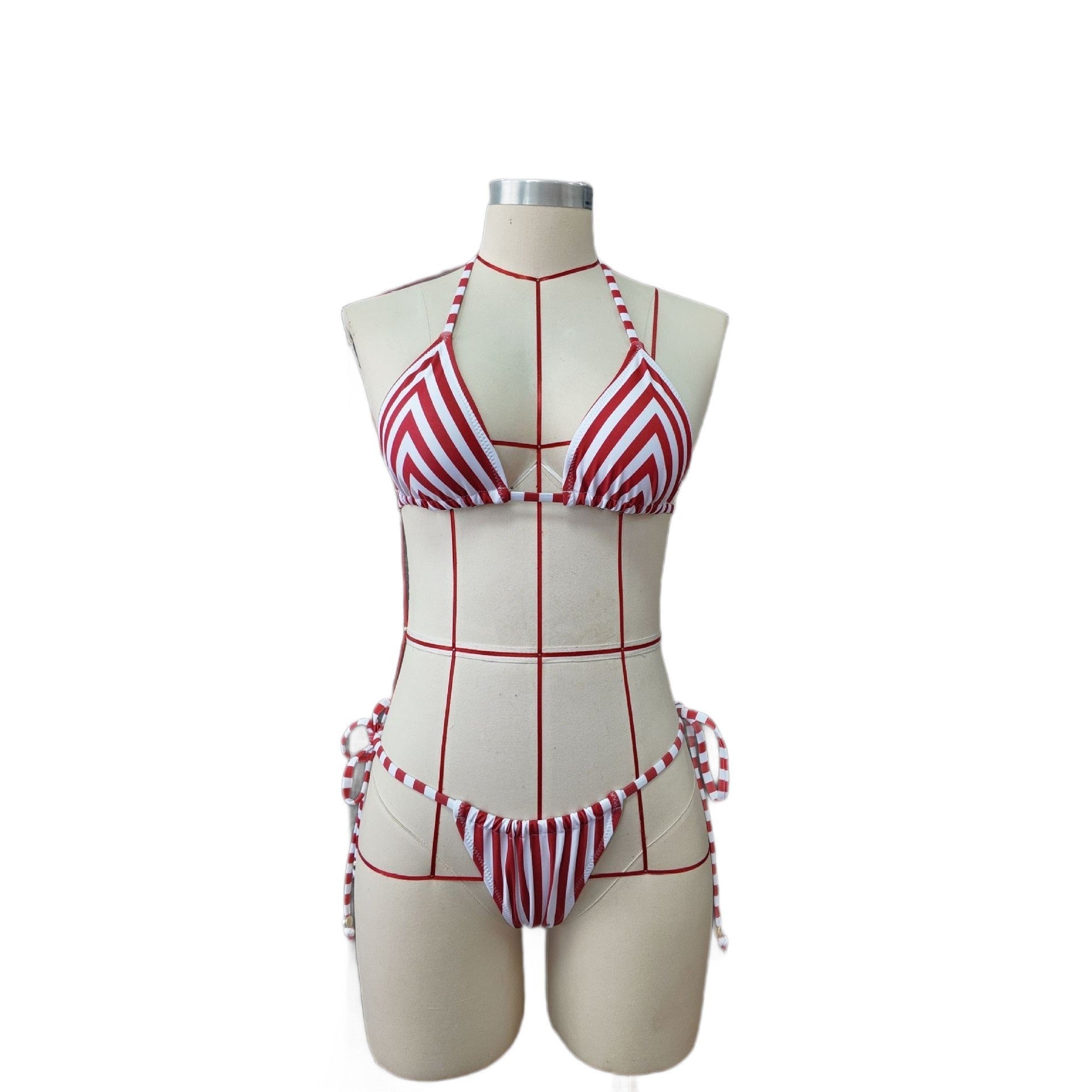 Striped Printed Split Bikini Women Sexy Three Point Bikini Skirt Set Bella Mia