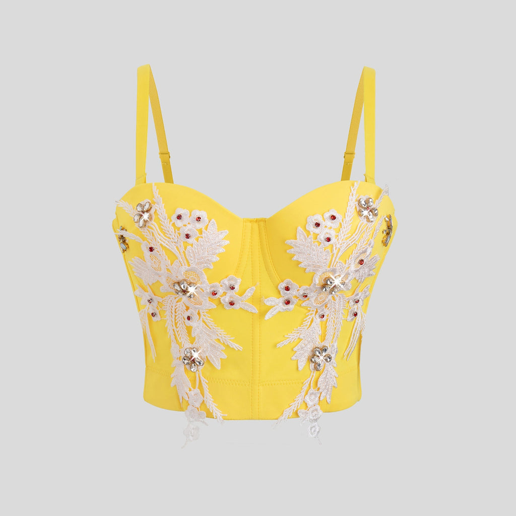 Luxury Diamond Floral Sexy Sexy High Sense Design Corselette Bella Mia