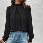 Women Clothing Spring Summer Long Sleeve Satin Top Shirt Bella Mia