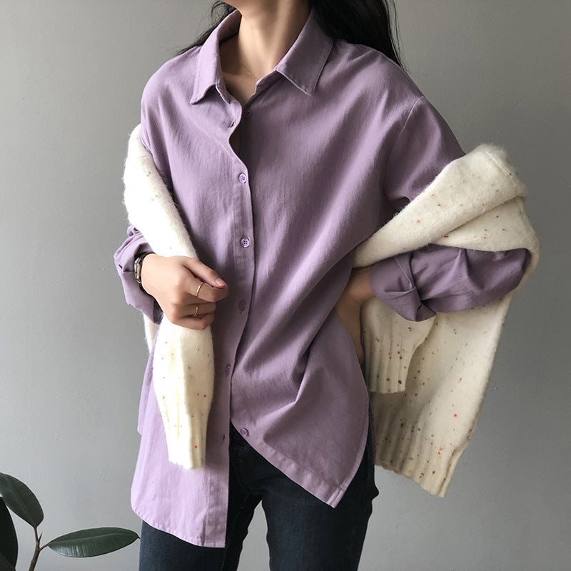 Simple Graceful Shirt Women Spring Loose Casual Shirt Bella Mia