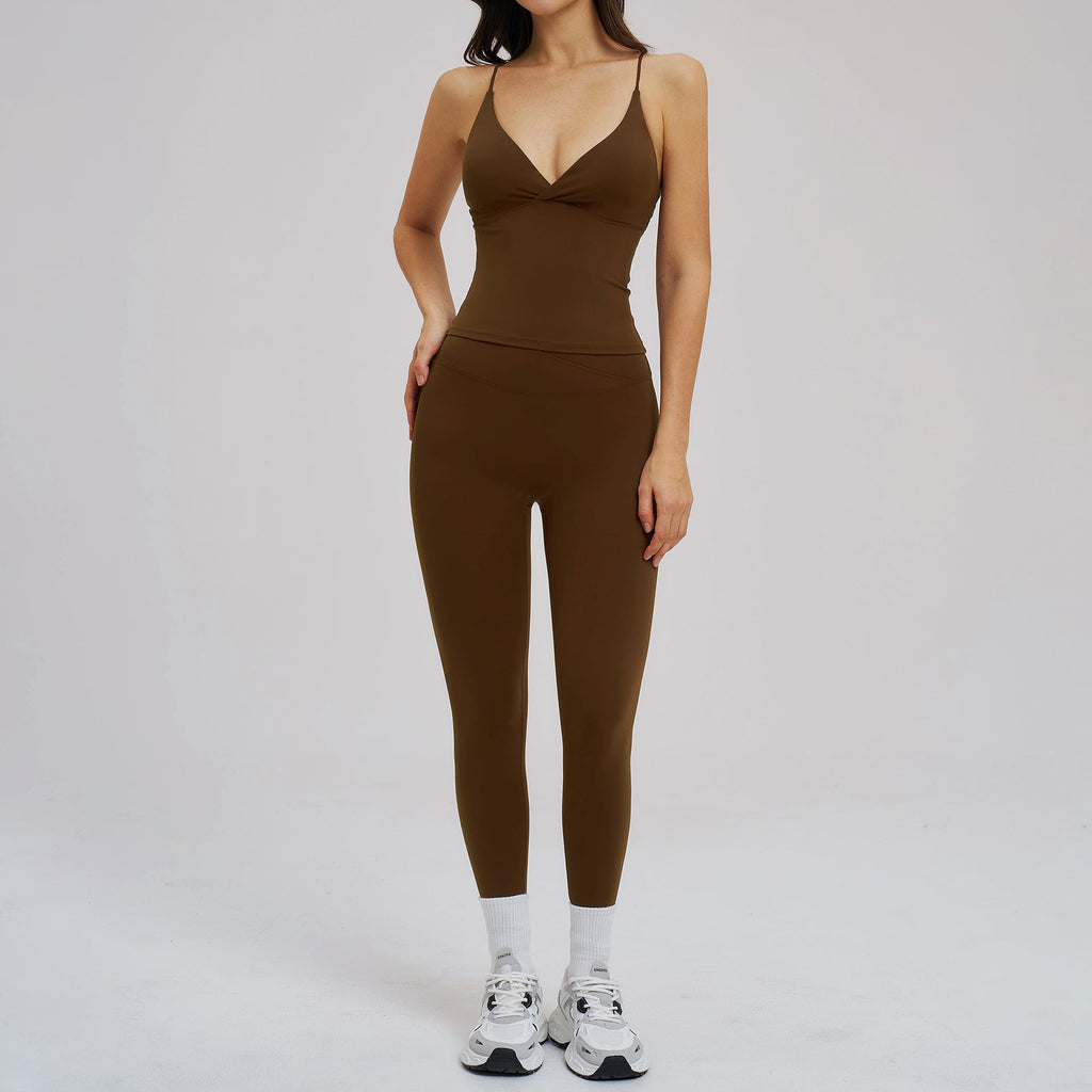 Brushed Sports Tight Back Running Sports Casual Suit Outdoor Riding Yoga Two Piece Sets Bella Mia