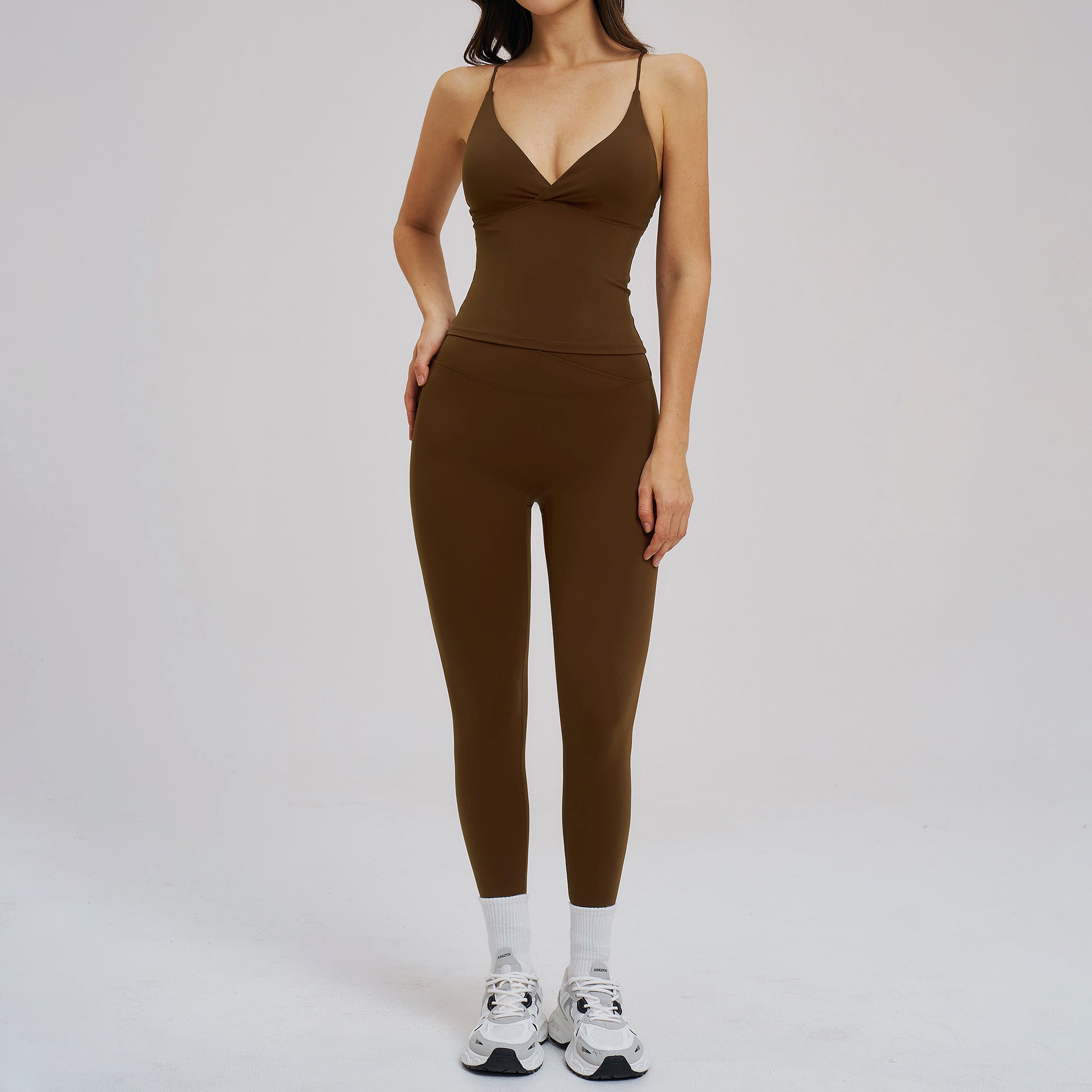 Brushed Sports Tight Back Running Sports Casual Suit Outdoor Riding Yoga Two Piece Sets Bella Mia