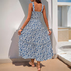 Summer Printed Suspender Sweet Floral Backless Dress Bella Mia
