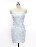 Summer Sexy Dress Solid Color Strap sexy Sequined Short Bella Mia