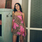 Summer Women Sexy Waist Trimming Suspender Leopard Print Dress Women Bella Mia